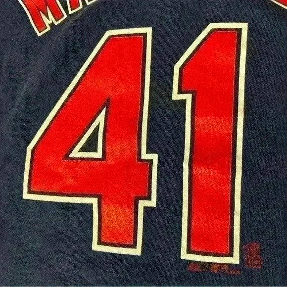 CLEVELAND INDIANS baseball Victor Martinez #41 youth Large T shirt  Jersey 2008 - Picture 8 of 10
